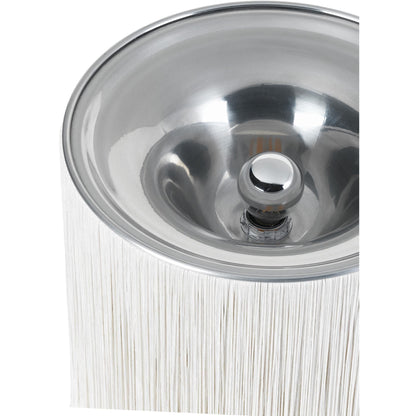 Model 597 Table Lamp Polished Aluminum/Cream Fringe