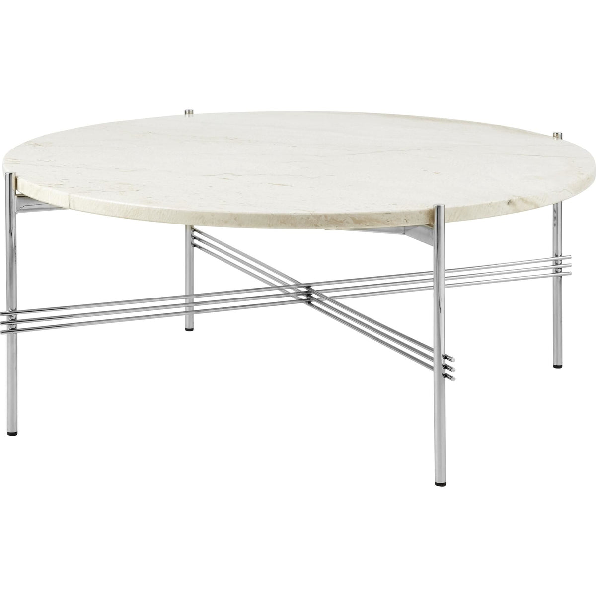TS Coffee Table Round Ø80 Black/ Brown Emperador Marble
