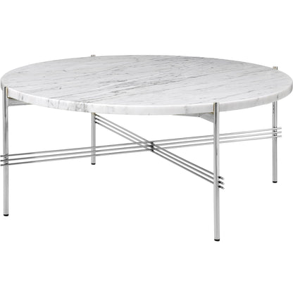TS Coffee Table Round Ø80 Black/ Gray Emperador Marble