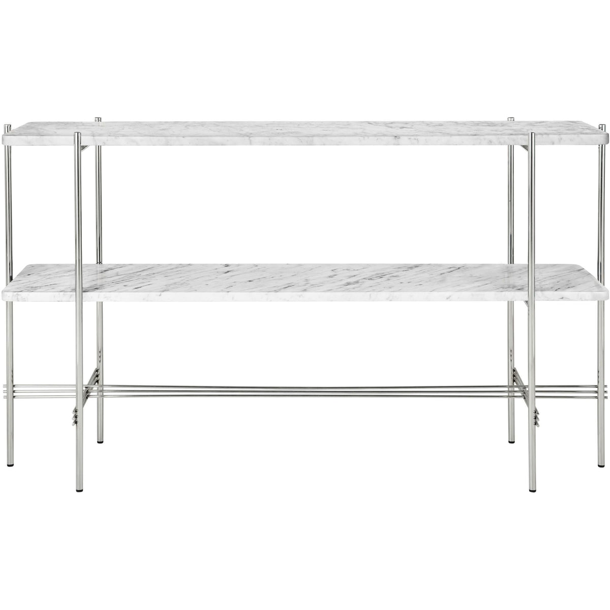 TS Console Table H72 cm with 2 Shelves and Tray Black/ Black Marquina Marble