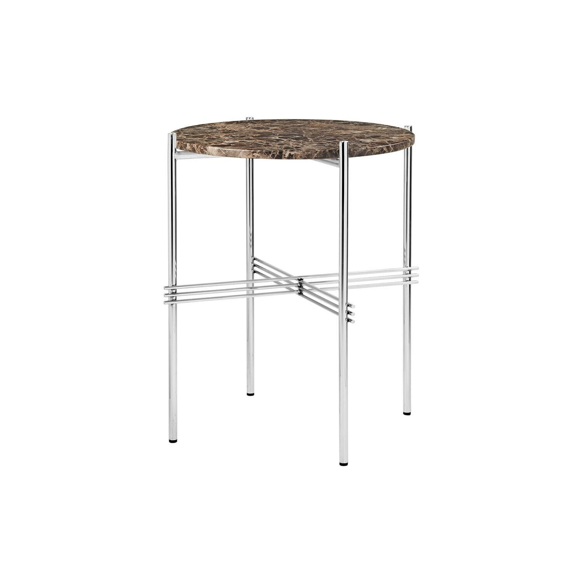 TS Side Table Round Ø40 Black/ Green Guatemala Marble