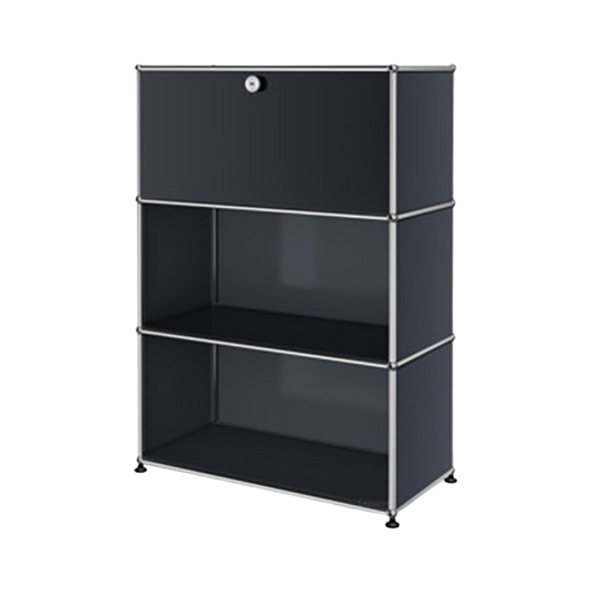 1x3 Modular Metal Highboard with 1 top door [W750XD350XH(350+350+350)] by Usm #Anthracite [RAL 7016]