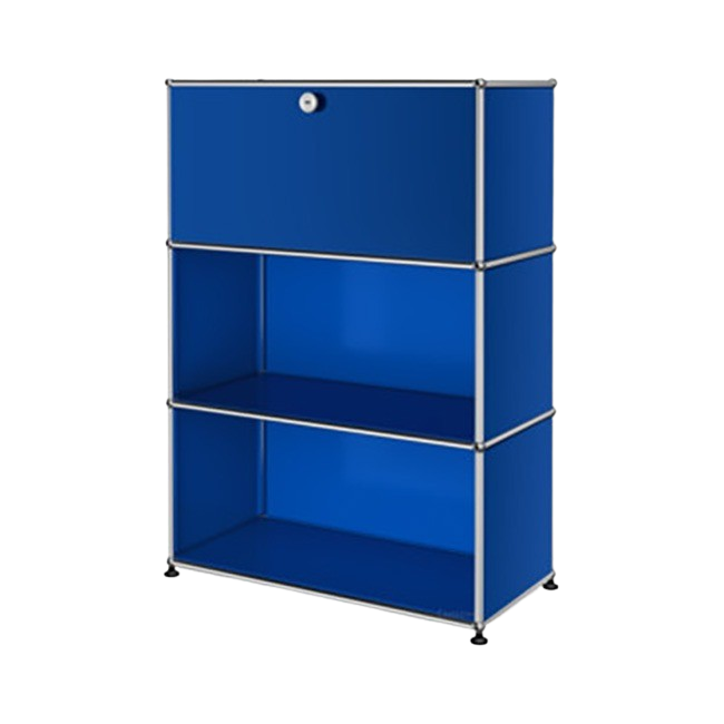 1x3 Modular Metal Highboard with 1 top door [W750XD350XH(350+350+350)] by Usm #Gentian Blue [RAL 5010]