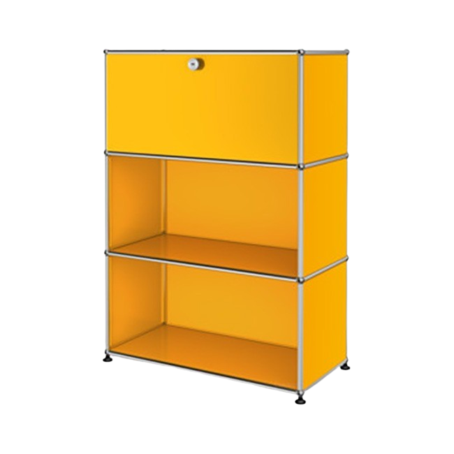 1x3 Modular Metal Highboard with 1 top door [W750XD350XH(350+350+350)] by Usm #Golden Yellow [RAL 1004]