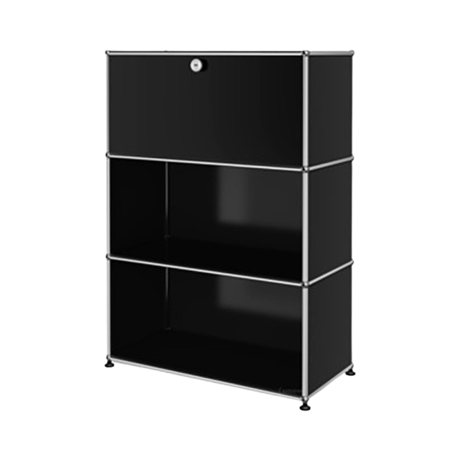 1x3 Modular Metal Highboard with 1 top door [W750XD350XH(350+350+350)] by Usm #Graphite Black [RAL 9011]