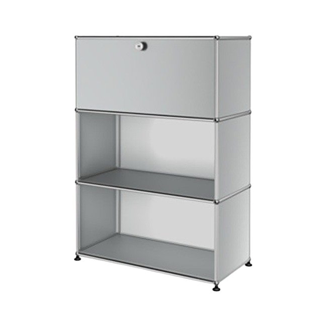 1x3 Modular Metal Highboard with 1 top door [W750XD350XH(350+350+350)] by Usm #USM Matte Silver