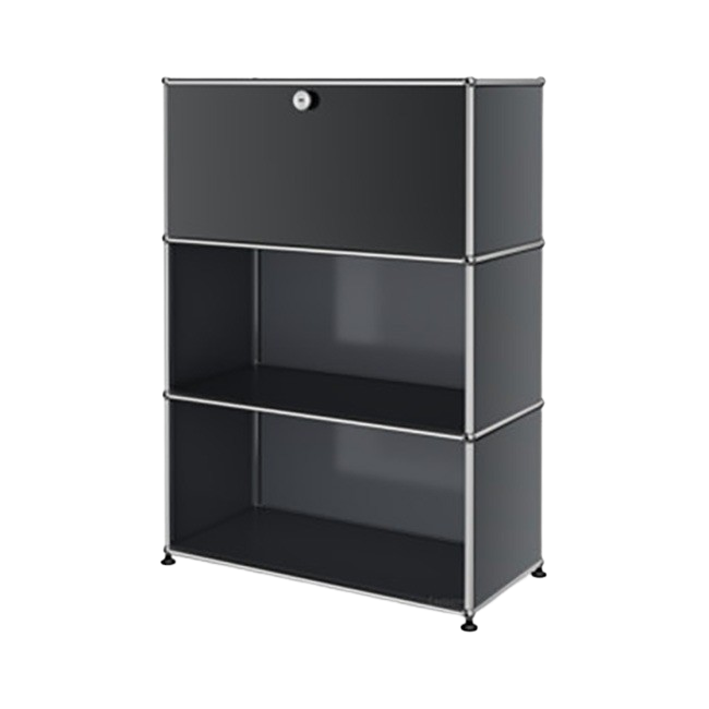 1x3 Modular Metal Highboard with 1 top door [W750XD350XH(350+350+350)] by Usm #USM Mid-Gray