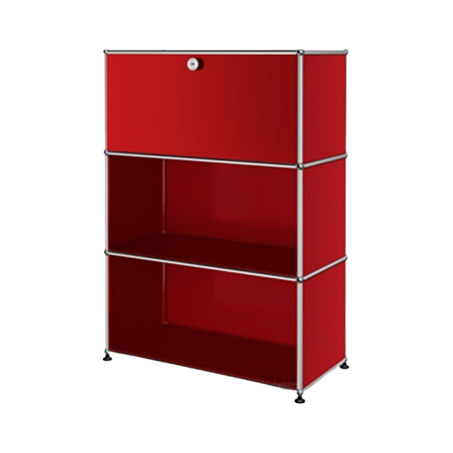 1x3 Modular Metal Highboard with 1 top door [W750XD350XH(350+350+350)] by Usm #USM Ruby Red