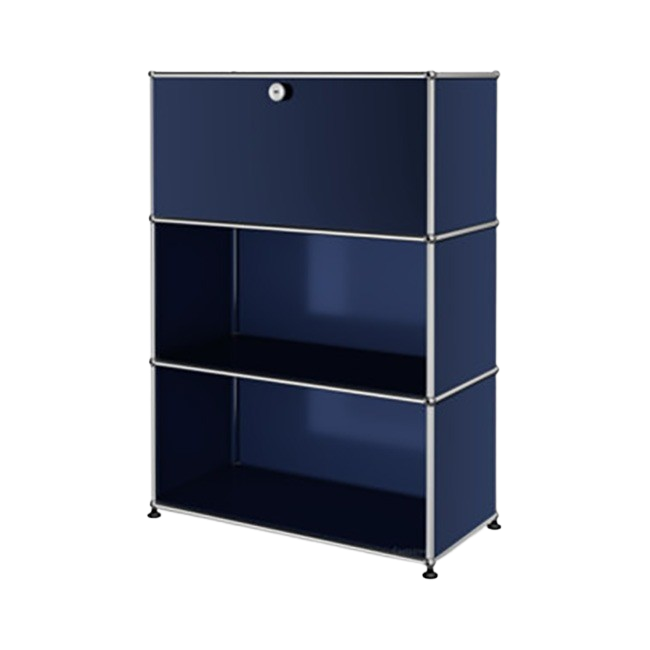 1x3 Modular Metal Highboard with 1 top door [W750XD350XH(350+350+350)] by Usm #Steel Blue [RAL 5011]