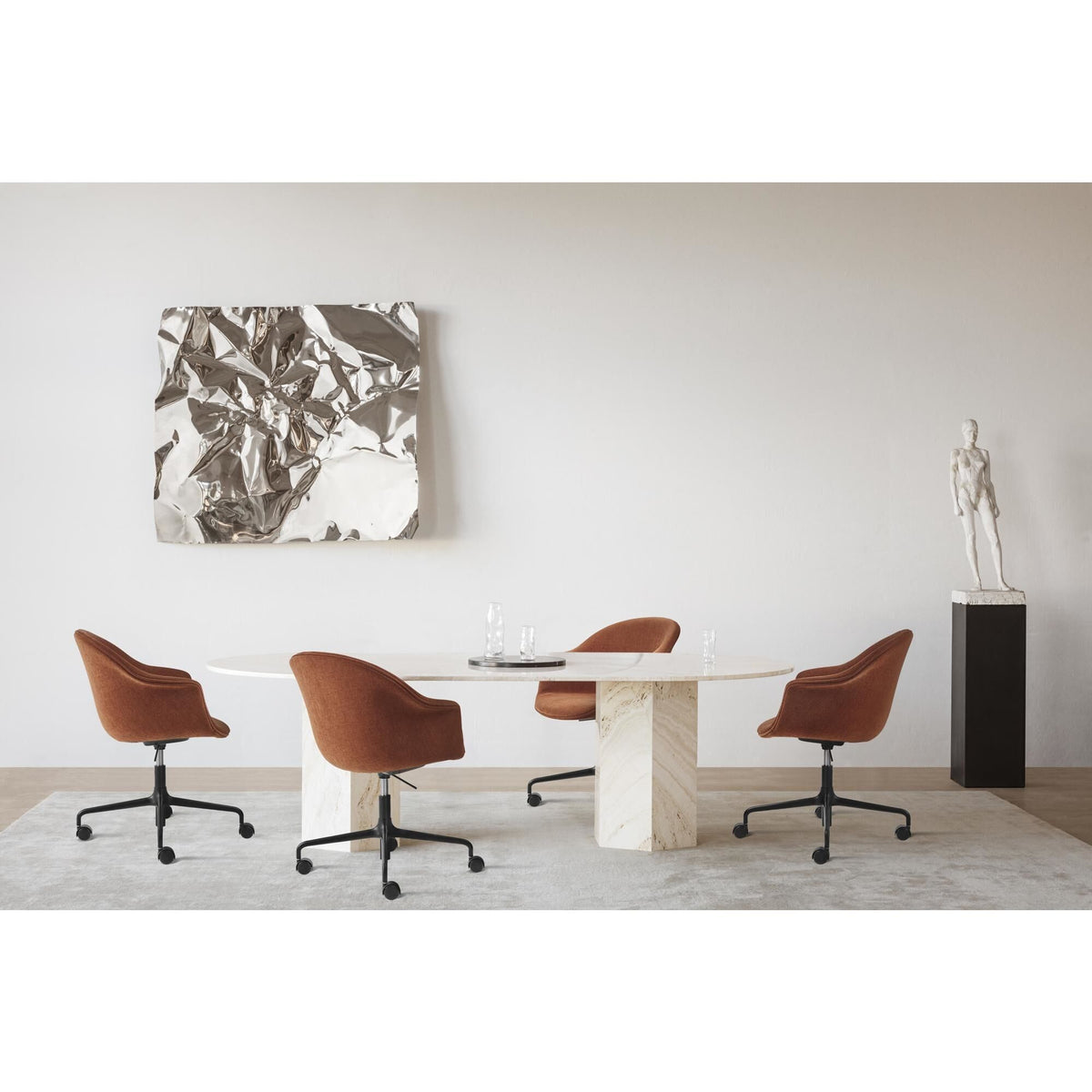 Bat Office Chair Upholstered Matt Black/ Belsuede Special 133