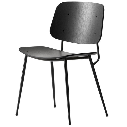 Søborg chair 3060 by Fredericia #black steel base, black oak #