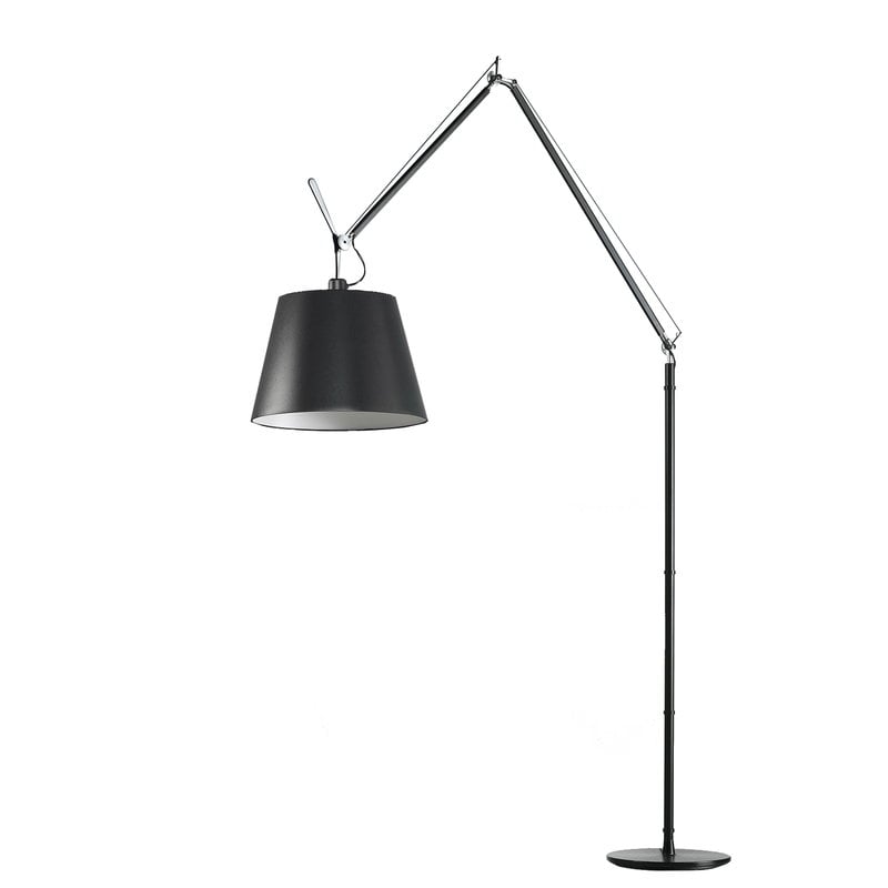 Tolomeo Mega floor lamp 42 cm by Artemide #aluminium - black satin #