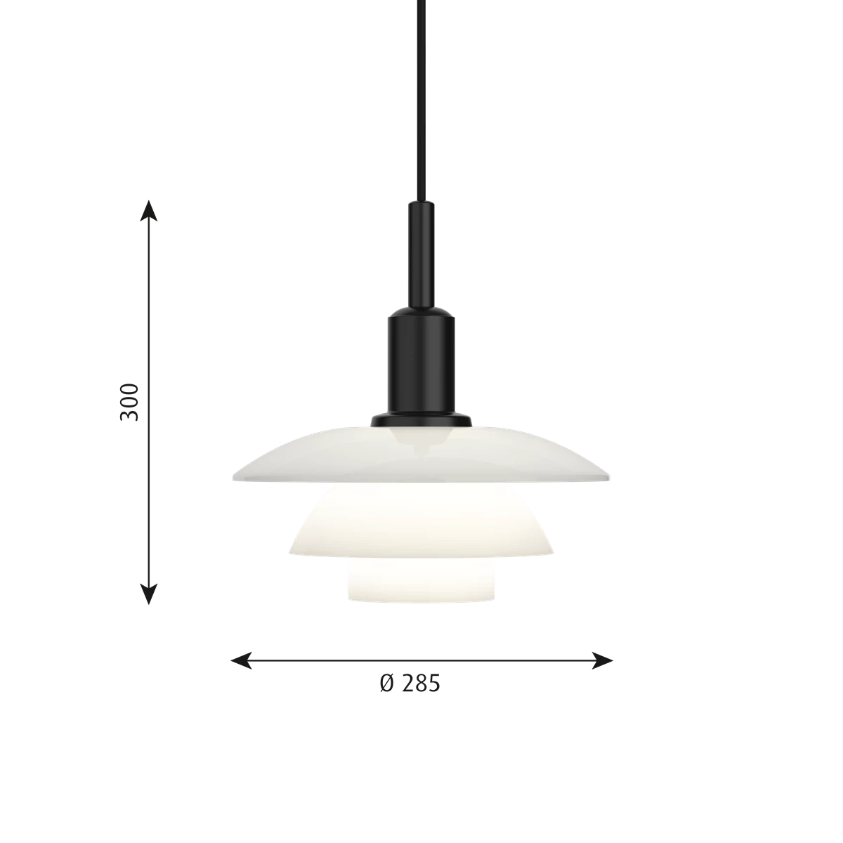 Ph 3/3 Pendant Lamp by Louis Poulsen #White Opal glass