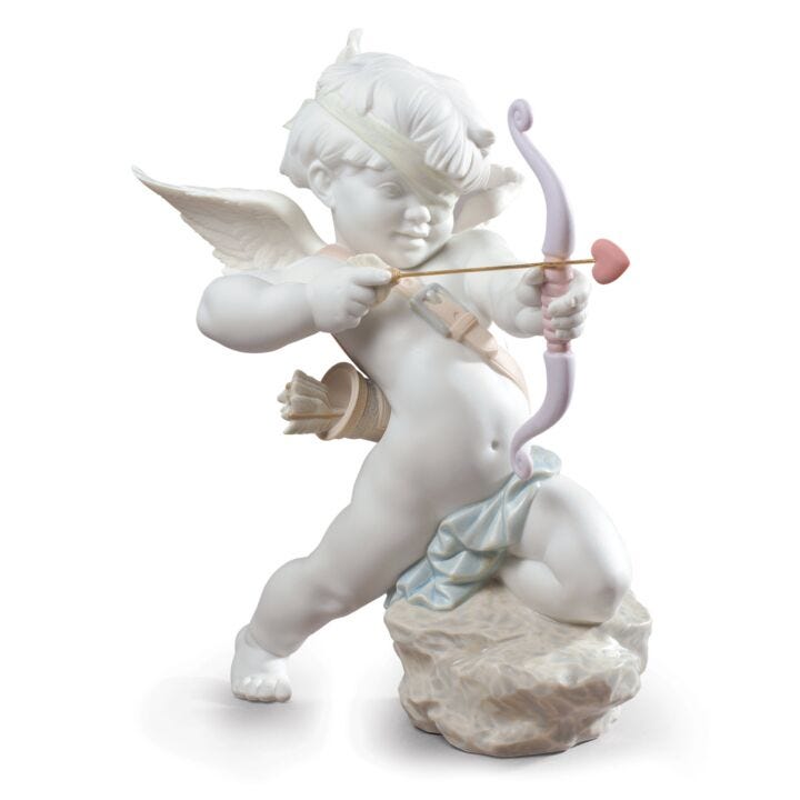Straight to The Heart Cupid Angel Figurine by Lladró