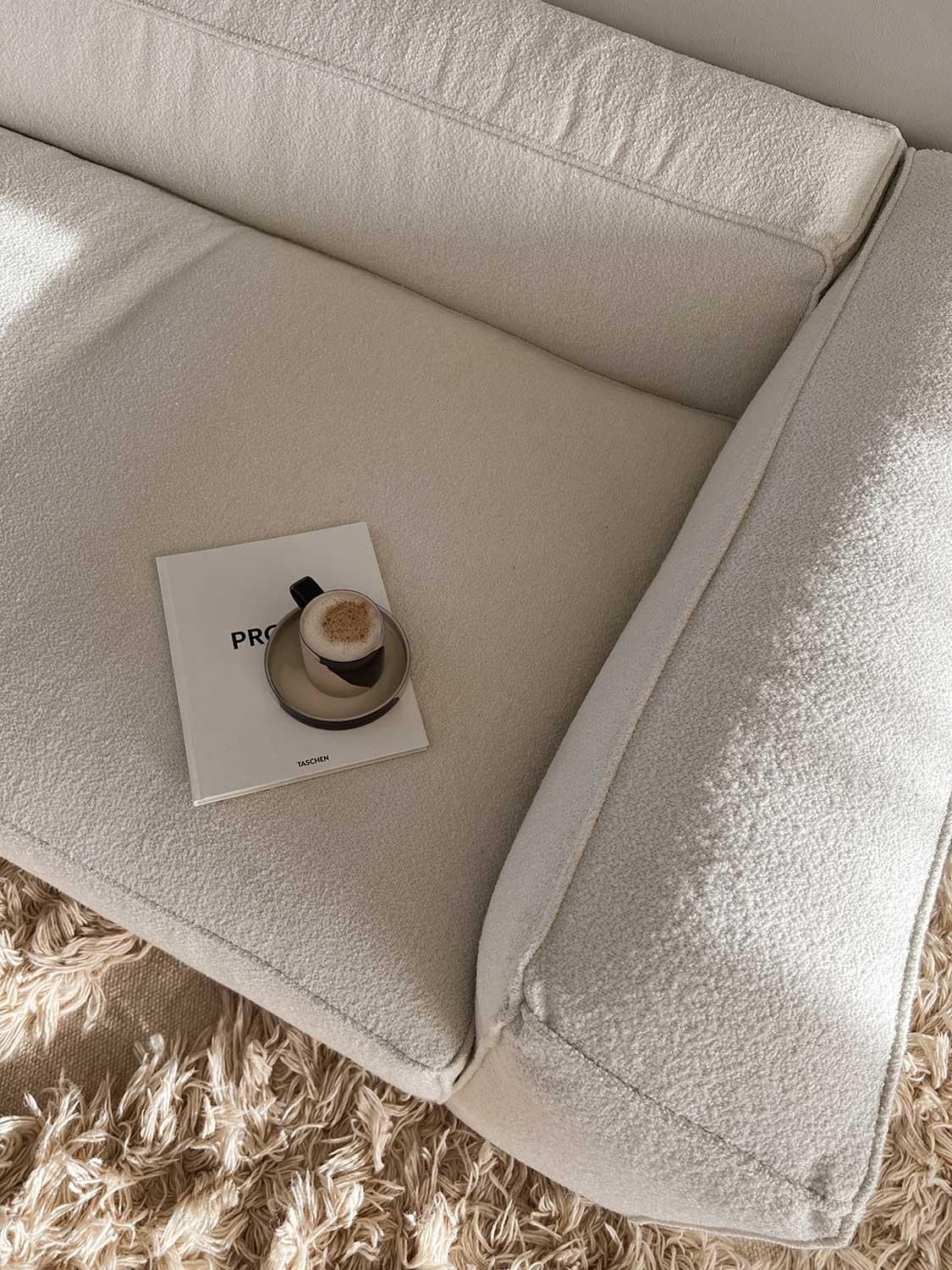 Decotique Grand 3-Seater Sofa Steam/White