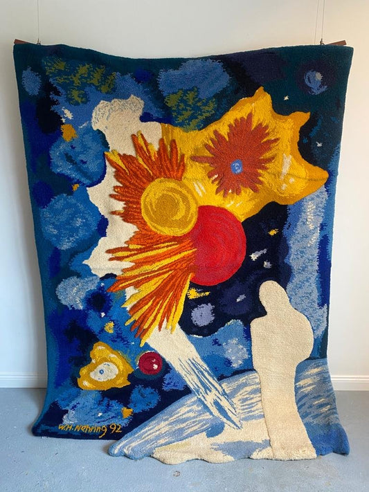 3D Modern Art Spaceart Tapestry by Werner Nehring, 1992