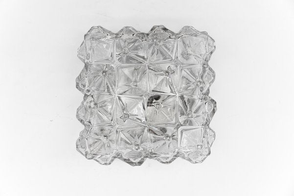 3D Square Geometric Flush Mount in Glass, Germany 1960s-KQB-1757233