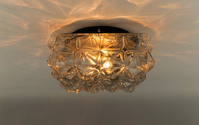 3D Square Geometric Flush Mount in Glass, Germany 1960s-KQB-1757233