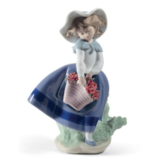 Pretty Pickings Girl with Carnations Figurine by Lladró