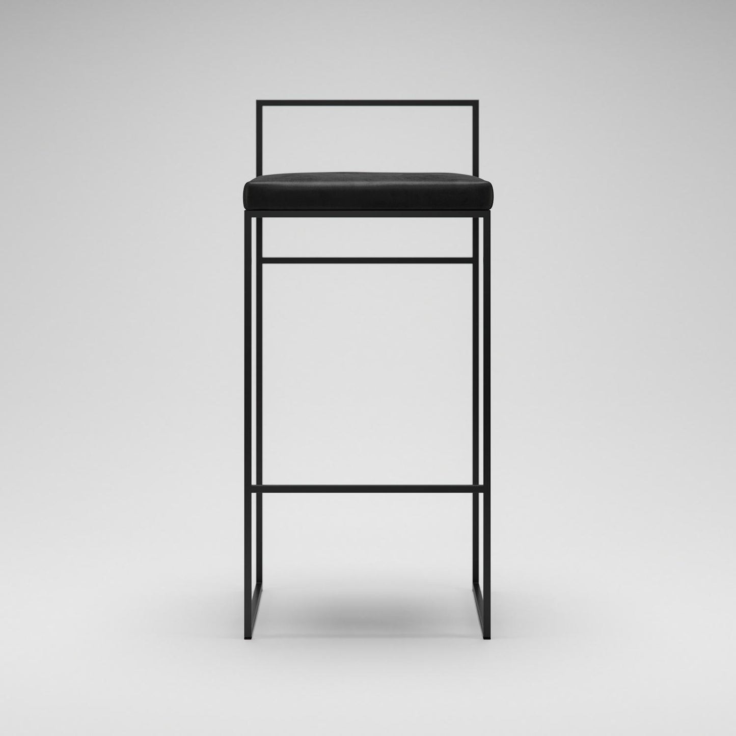 Department Bar Stool with Backrest 90 cm Black/Black Velvet