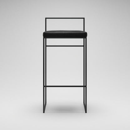 Department Bar Stool with Backrest 90 cm Black/Black Velvet