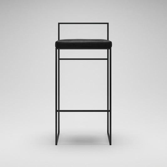 Department Bar Stool with Backrest 90 cm Black/Black Velvet