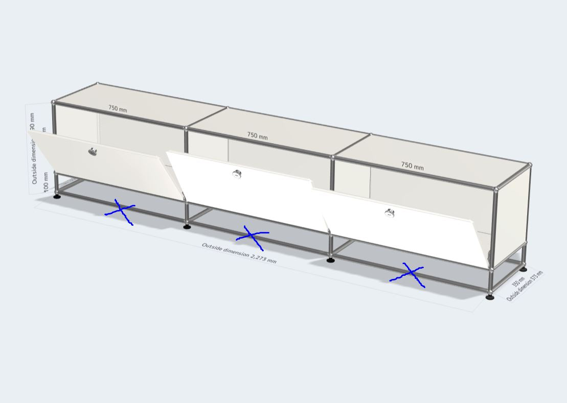3x2 Module (3 doors / without front bar) [W(750+750+750)XD350XH(100+350)]