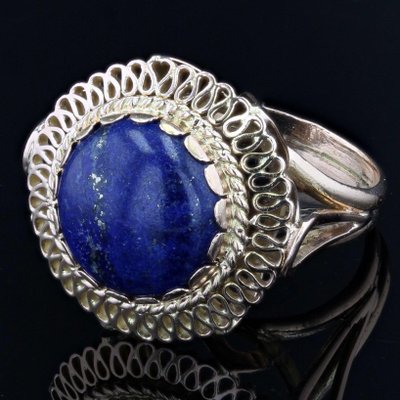 4,25 Carat Lapis Lazuli 18 Karat Yellow Gold Ring, 1960s-OLU-953172