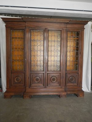 4-Door Walnut Bookcase, 1950s-WWQ-1436313