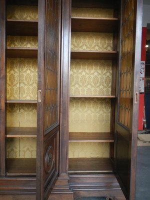 4-Door Walnut Bookcase, 1950s-WWQ-1436313