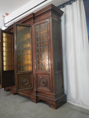 4-Door Walnut Bookcase, 1950s-WWQ-1436313