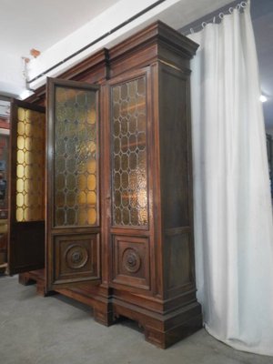 4-Door Walnut Bookcase, 1950s-WWQ-1436313