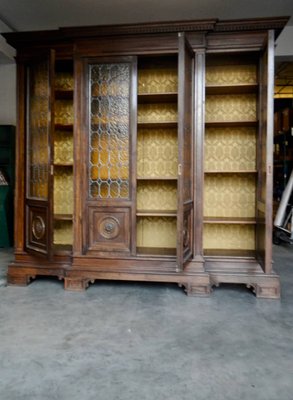 4-Door Walnut Bookcase, 1950s-WWQ-1436313