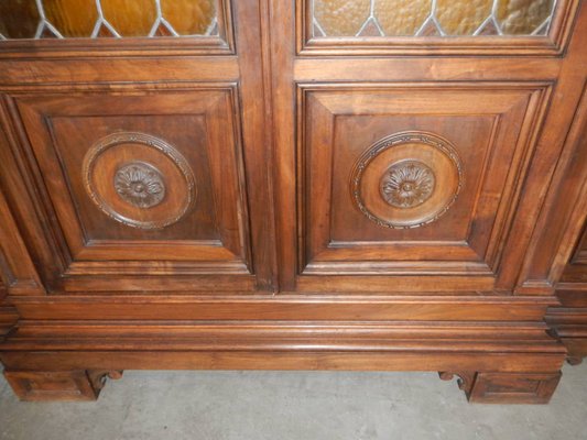 4-Door Walnut Bookcase, 1950s-WWQ-1436313