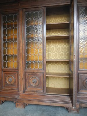 4-Door Walnut Bookcase, 1950s-WWQ-1436313