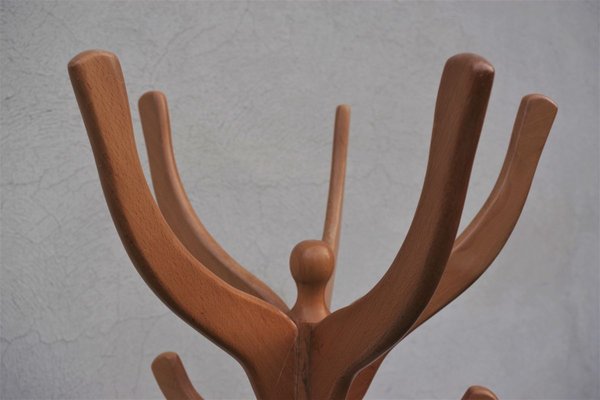 4-Foot Beech Coat Stand, 1950s-KNM-857064