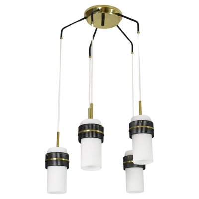 4-Light Glass Pendant Lamp from Stilnovo, 1950s-GXL-1718899