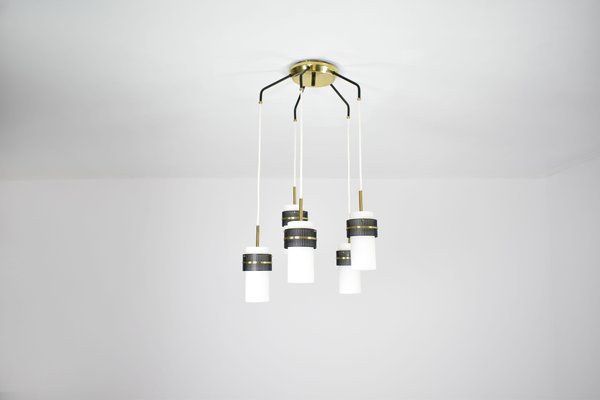 4-Light Glass Pendant Lamp from Stilnovo, 1950s-GXL-1718899