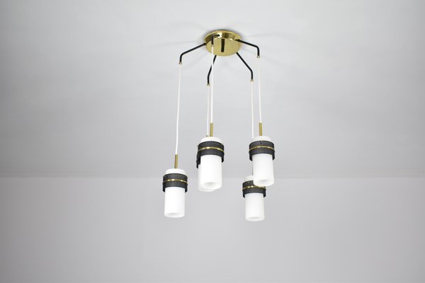 4-Light Glass Pendant Lamp from Stilnovo, 1950s-GXL-1718899