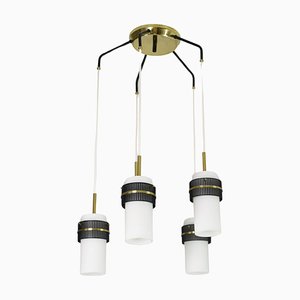 4-Light Glass Pendant Lamp from Stilnovo, 1950s-GXL-1718899