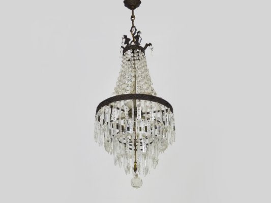 4-Light Hot Air Balloon Chandelier in Bronze with Four Floors, 1960s-MZP-2034878