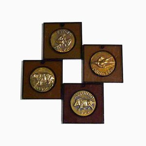 4 Seasons Bronze Medals by Luciano Minguzzi, 1960s, Set of 4-GKB-839784