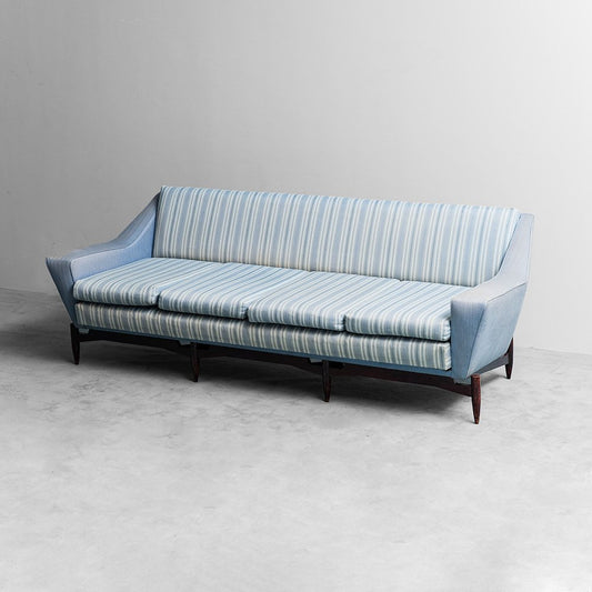 4 -Seater Sofa in Fabric and Wood, 60s, 1960s