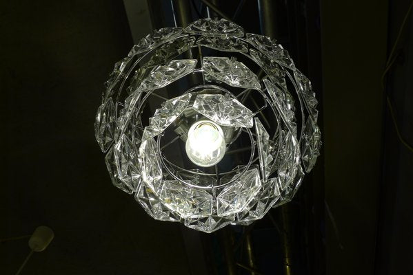 4-Tier Chandelier in Crystal Glass with Chrome-Plated Mount from Kinkeldey, 1960s-VRE-681492