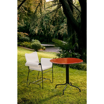 Carmel Bistro Café Table 74x75x75 Matt Black/Rock Red