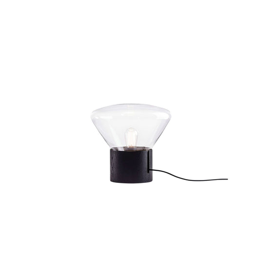 Muffins Wood 01 Table/ Floor Lamp Transparent Glass/ Black Oak with Black Cord