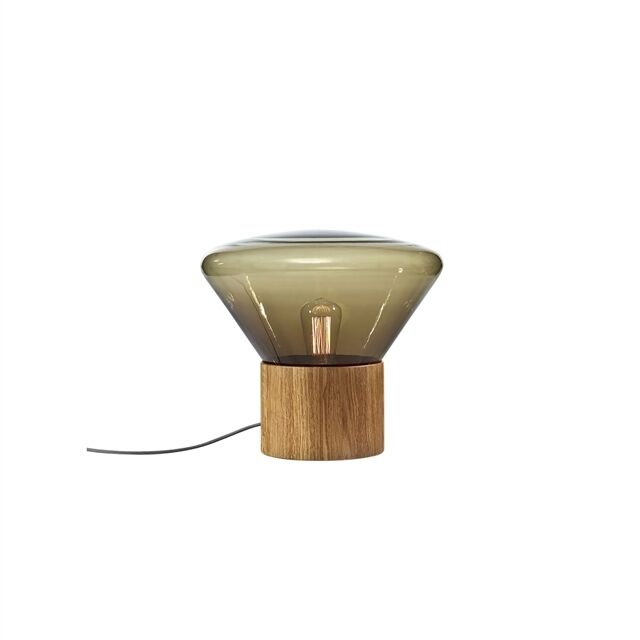 Muffins Wood 01 Table/ Floor Lamp Transparent Glass/ Black Oak with Black Cord