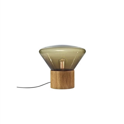 Muffins Wood 03B Pendant Transparent Glass/ Black Oak with Black Cord