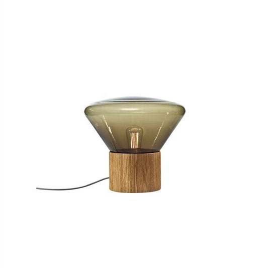 Muffins Wood 03B Pendant Transparent Glass/ Black Oak with Black Cord