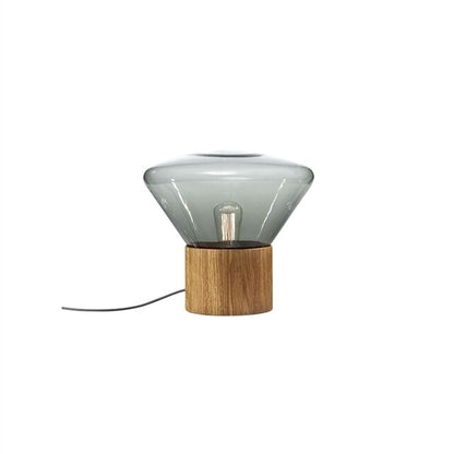 Muffins Wood 01 Table/ Floor Lamp Transparent Glass/ Black Oak with Black Cord